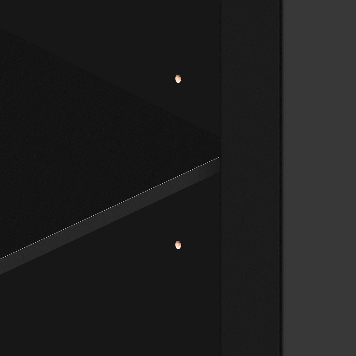 IN Schwarz Kommode mit Kristallgriffen, 4 Türen und verstellbaren Einlegeböden für Wohn- und Esszimmer, B160/T40/H84cm - Schwarz, Glas/Holzwerkstoff (160/84/40cm) - STILVORA