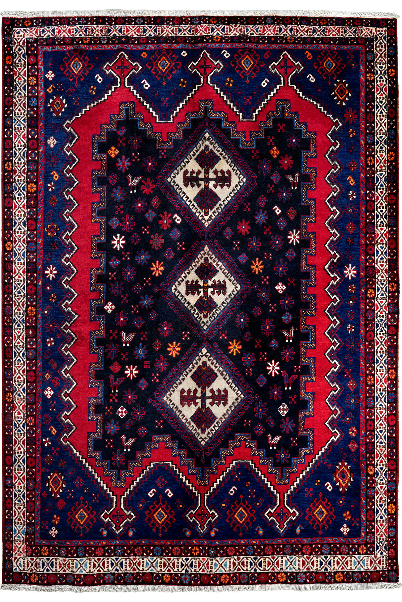 TEPPICH Afshar Blau 230/161 cm Schurwolle - Blau, Textil (161/230cm) - Looma