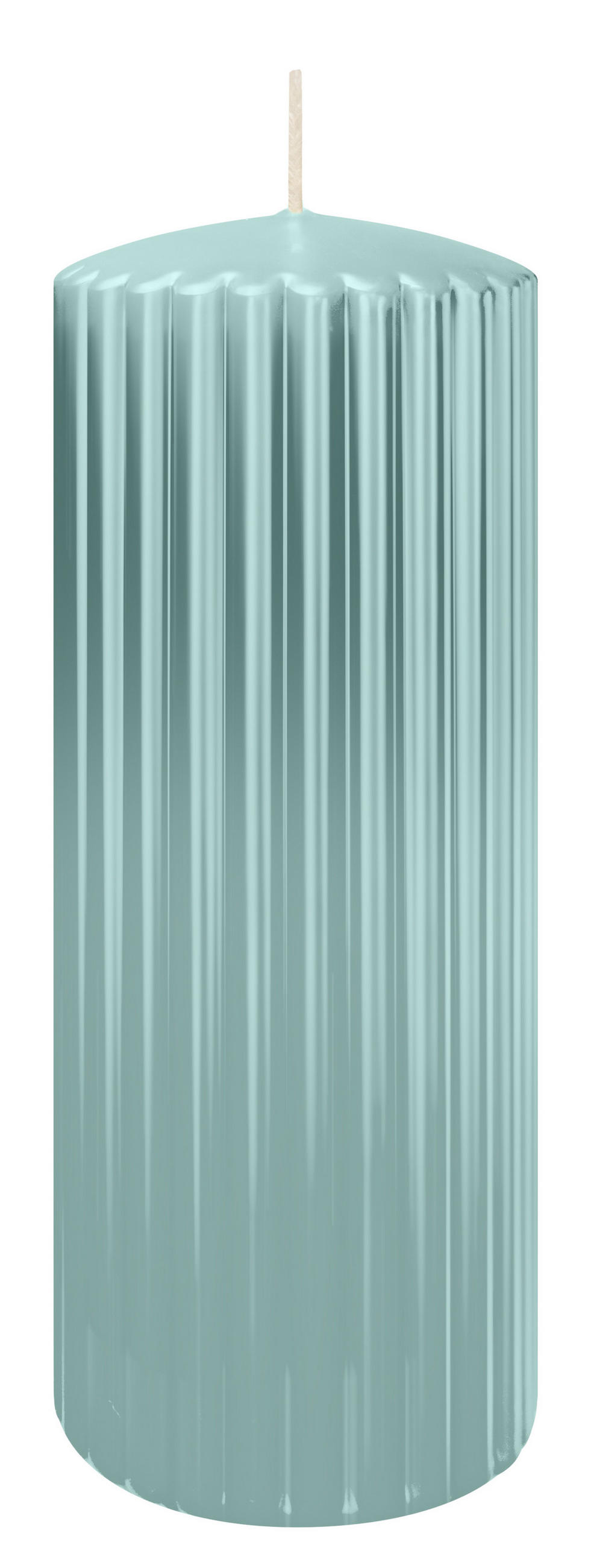 RILLEN KERZEN Türkis 200 x Ø 80 mm, 4 Stück - Türkis, Paraffin (8/20/20cm) - Wiedemann Kerzen