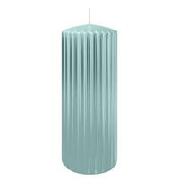 RILLEN KERZEN Türkis 200 x Ø 80 mm, 4 Stück - Türkis, Paraffin (8/20/20cm) - Wiedemann Kerzen