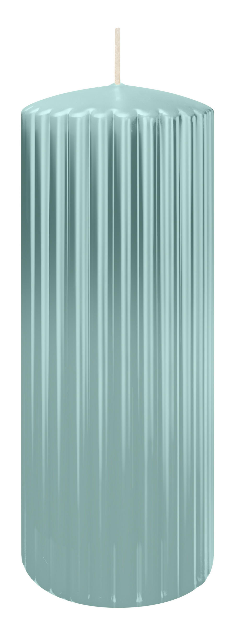 RILLEN KERZEN Türkis 200 x Ø 80 mm, 4 Stück - Türkis, Paraffin (8/20/20cm) - Wiedemann Kerzen