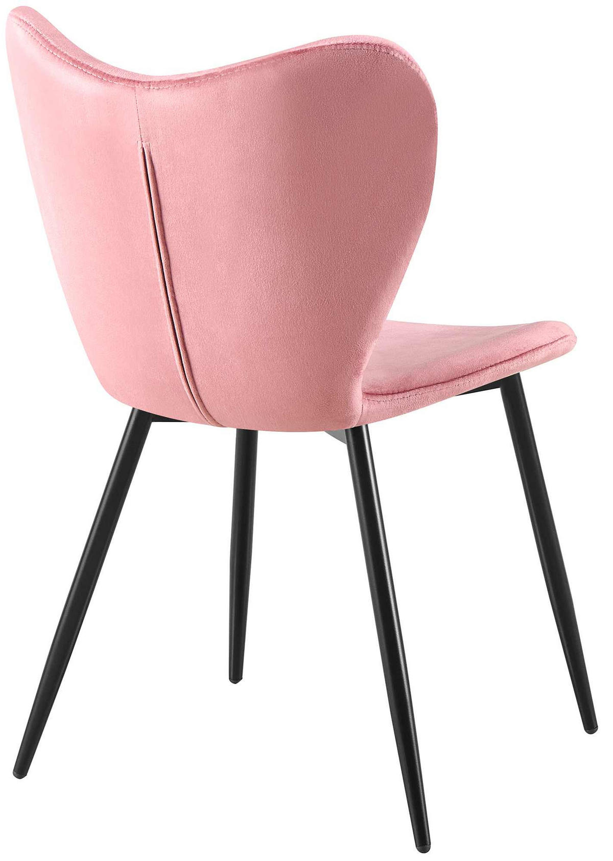 ESSZIMMERSTUHL Samt Rosa - Schwarz/Rosa, Textil/Metall (50/80/58cm) - CLP