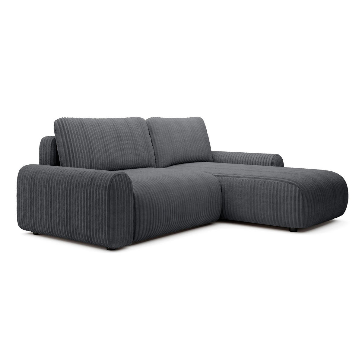 ECKSOFA Lelu Dunkelgrau beidseitig - Dunkelgrau/Schwarz, Kunststoff/Textil (245/165cm) - Selsey