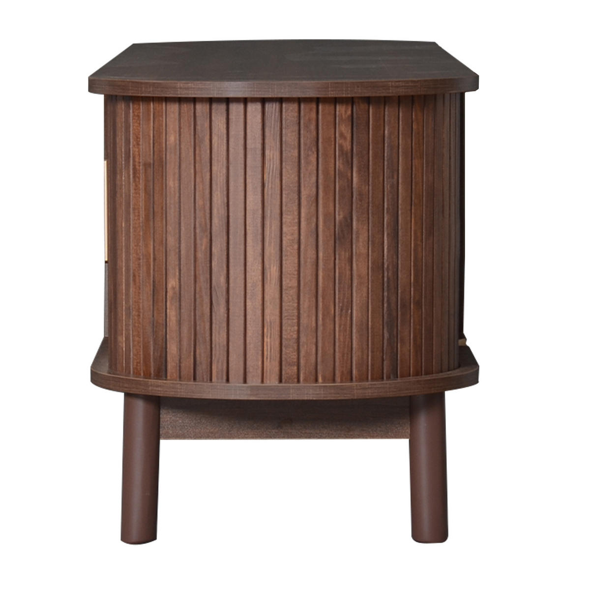 LOWBOARD Walnuss Mit Schiebetüren Und Rollfront - Walnussfarben, Holzwerkstoff (165/46/39.5cm) - Urban Meuble