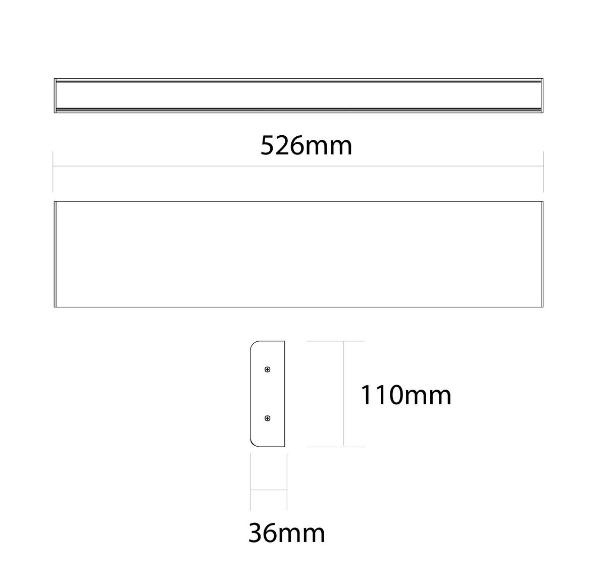 LED-WANDLEUCHTE Band L - Blau, Metall (50.4/11/3.6cm) - Lumicom