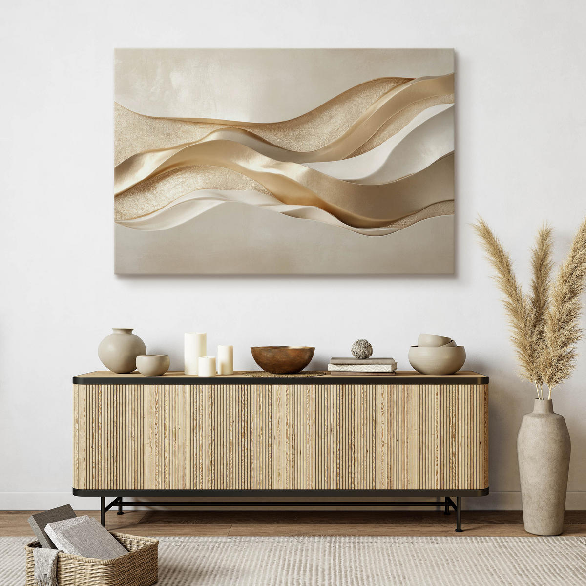 LEINWANDBILD Abstraktion Glamour 3D Effekt 120/80 cm - Beige/Braun, Textil (120/80cm) - Muralo