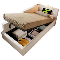 POLSTERBETT 90/190 cm Beige aus Samt mit Stauraum - Beige, Textil (90/190cm) - OKMYHOME