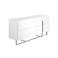 SIDEBOARD Weiß Stahl 160/46/75 cm - Edelstahlfarben/Weiß, Holz/Metall (160/75/46cm) - ANGEL CERDA
