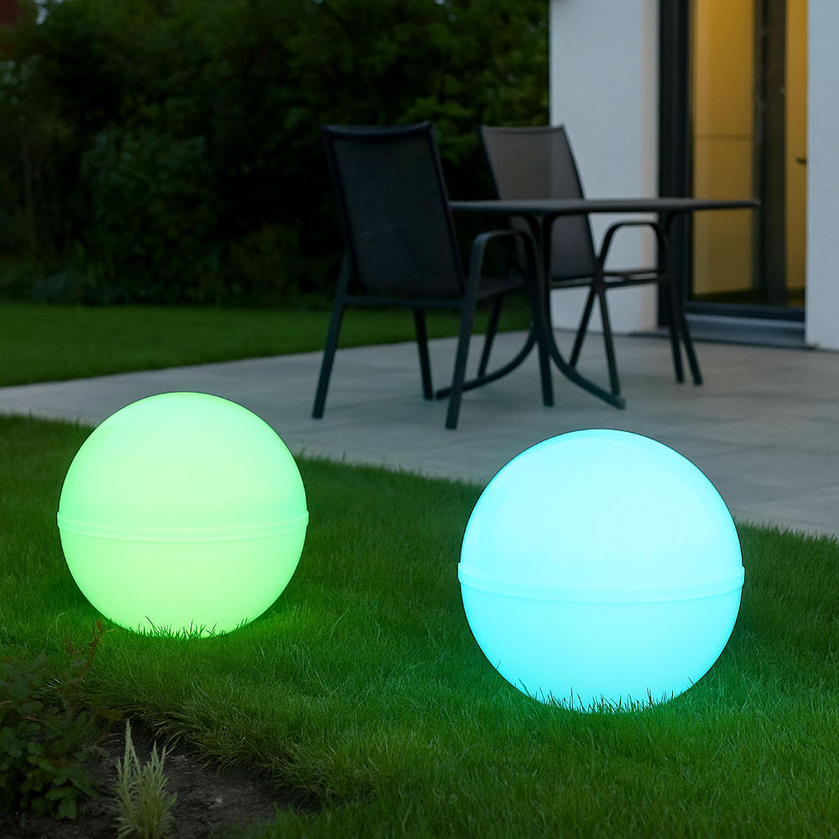 LED AUSSENLEUCHTE Weiß Smart opal 2er Set - Weiß, Kunststoff (20/20/51cm)