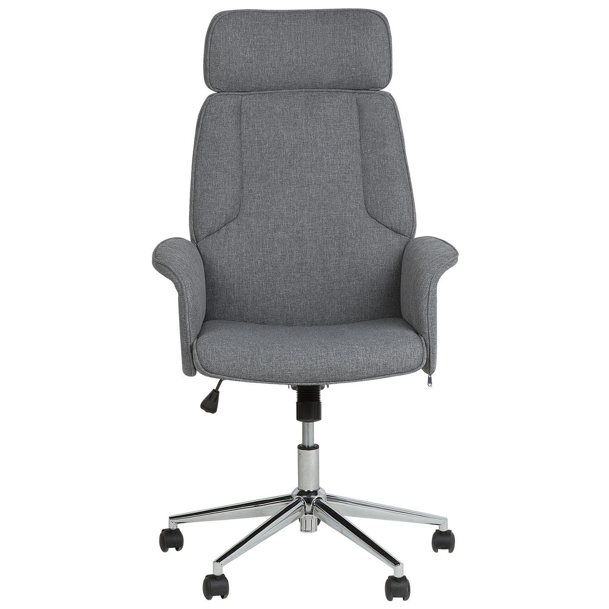 BÜROSTUHL Polyester Grau Pilot - Grau, Textil/Metall (72/117/72cm) - Beliani