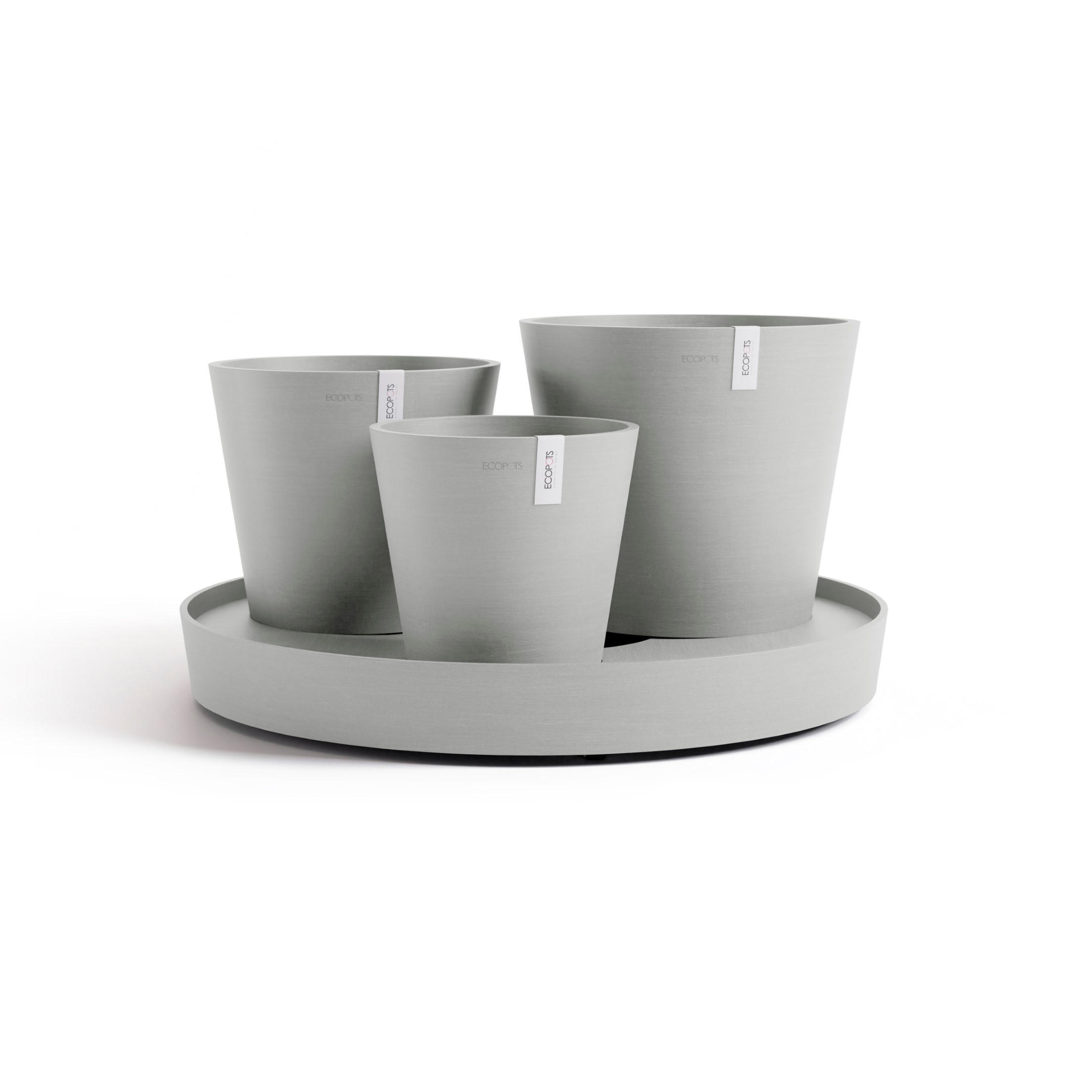 Ecopots Blumentopf Hellgrau 30.7 cm