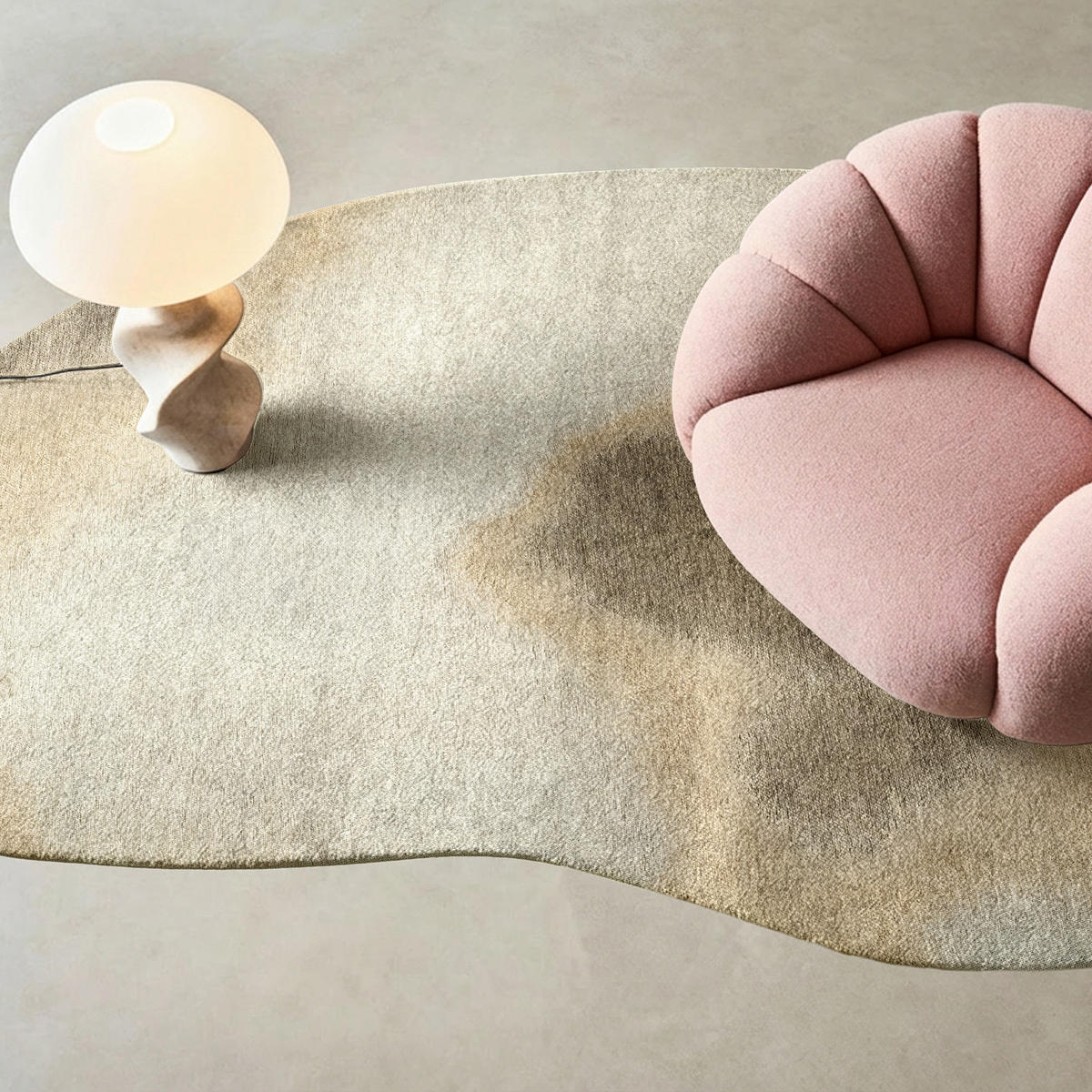 TEPPICH Nature Meditation Aquarelle 170/235 cm - Beige, Kunststoff/Textil (170/235cm) - Louis De Poortere