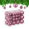50XWEIHNACHTSKUGELN - Rosa, Kunststoff (6/7/6cm) - Relaxdays