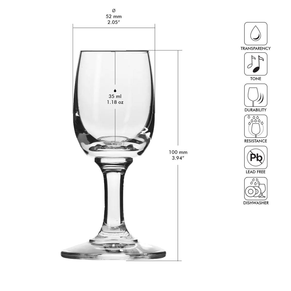 SCHNAPSGLÄSER, 6er-Set, 35 ml - Transparent, Glas (0.035L) - Krosno Glass