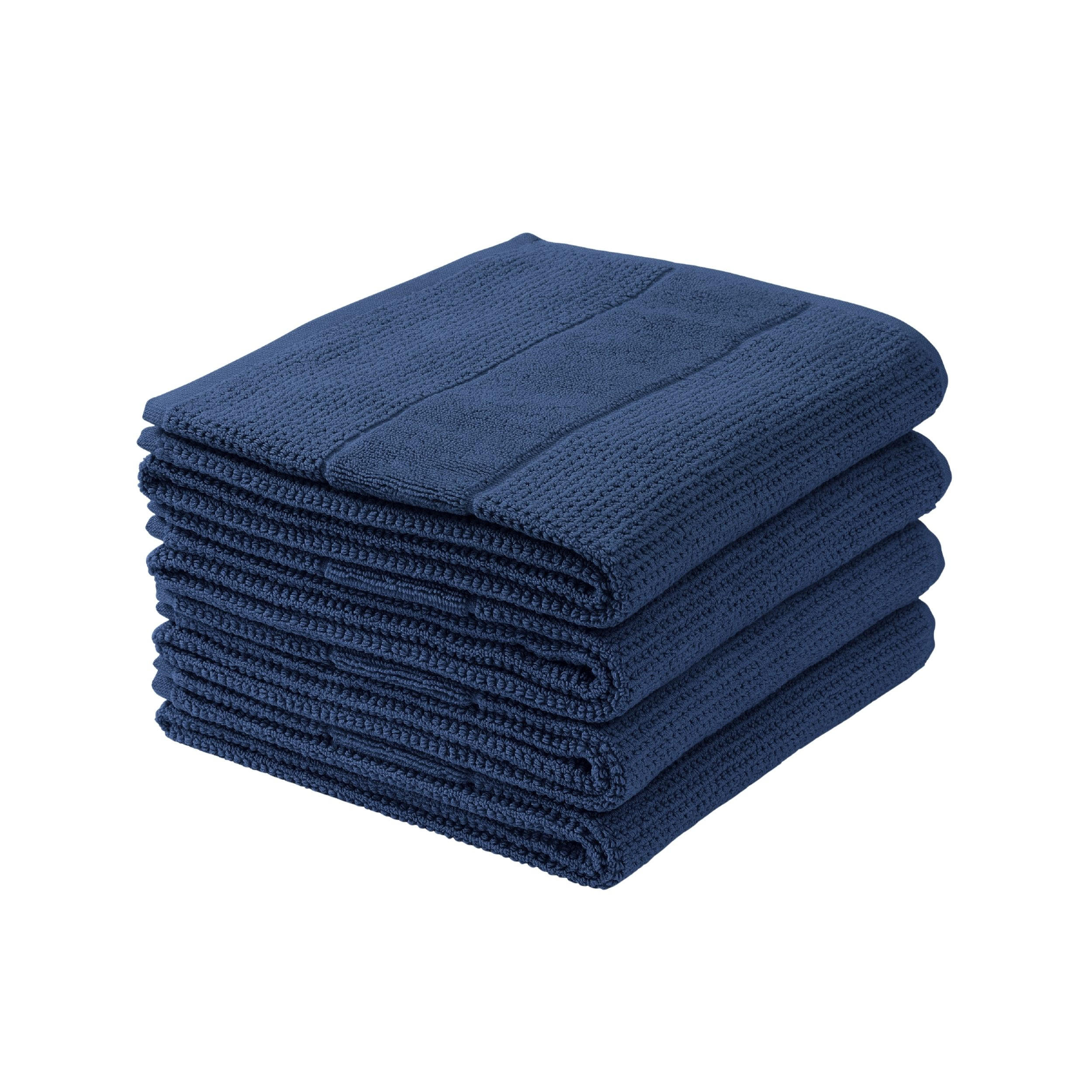 HANDTUCHSET Turin - 4-teilig - 50x100 cm - Dunkelblau - Dunkelblau, Textil (50/100cm) - SCHIESSER