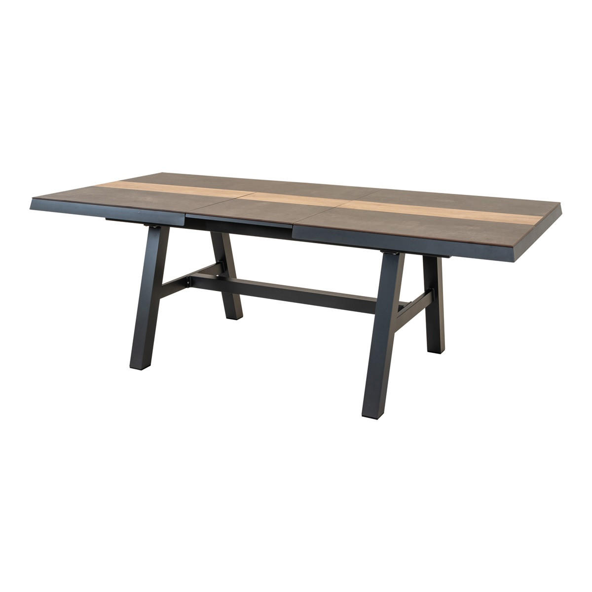 GARTENTISCH Brixton - Grau - 170/220/102/74 cm - Grau, Metall (170/102/74cm) - Lesli Living