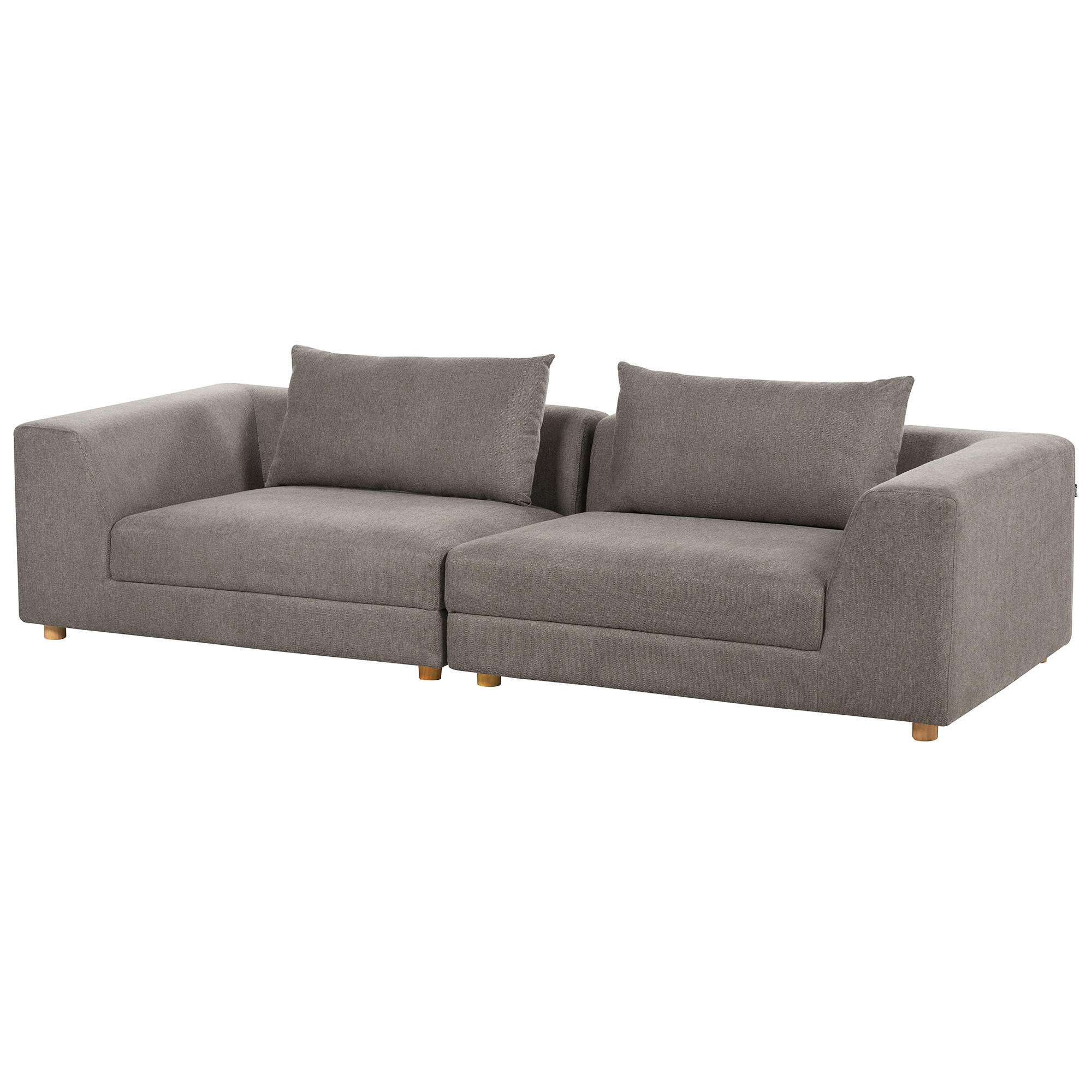 3-SITZER-SOFA braun mit Kissen Lermon - Braun, Textil (260/59/100cm) - Beliani