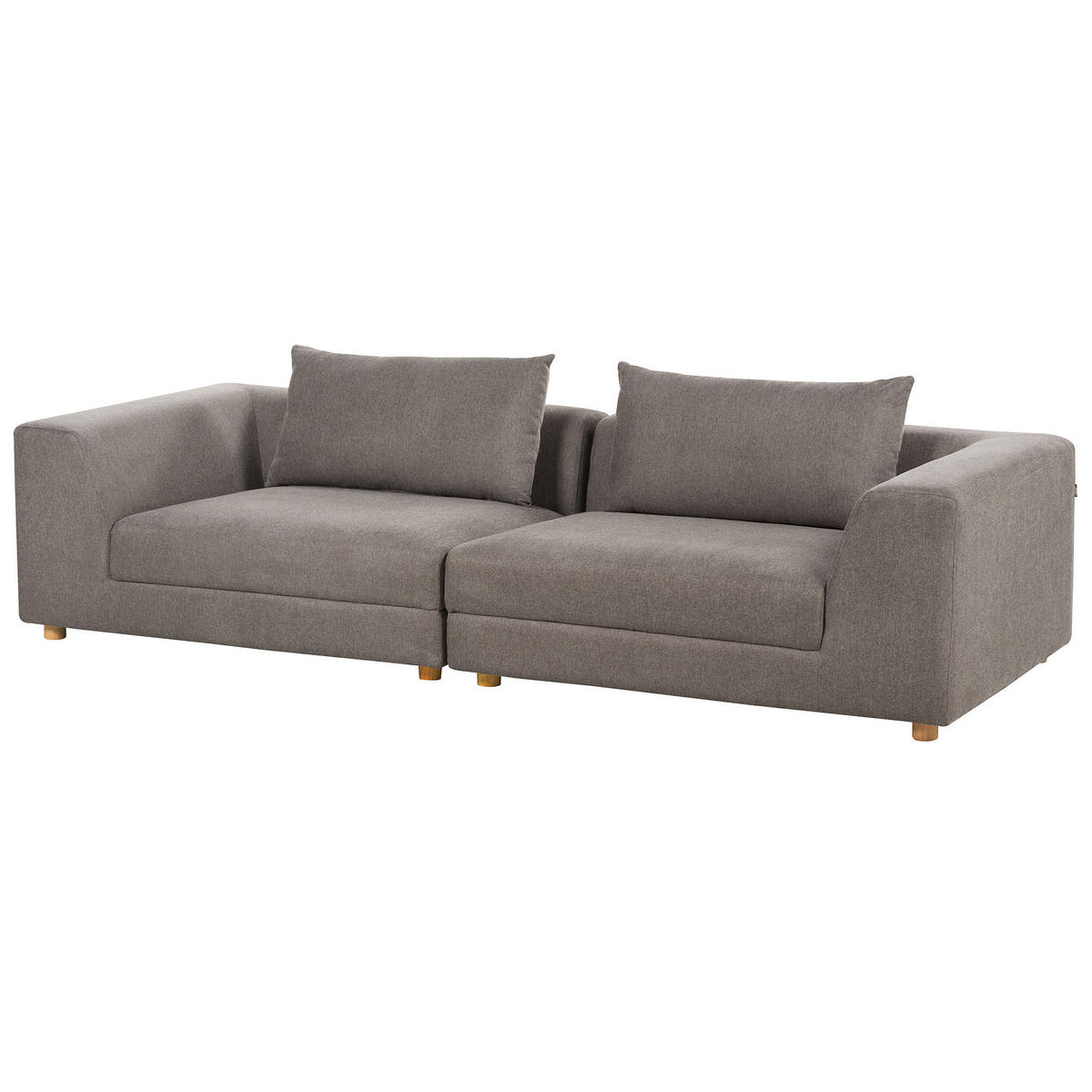 3-SITZER-SOFA braun mit Kissen Lermon - Braun, Textil (260/59/100cm) - Beliani