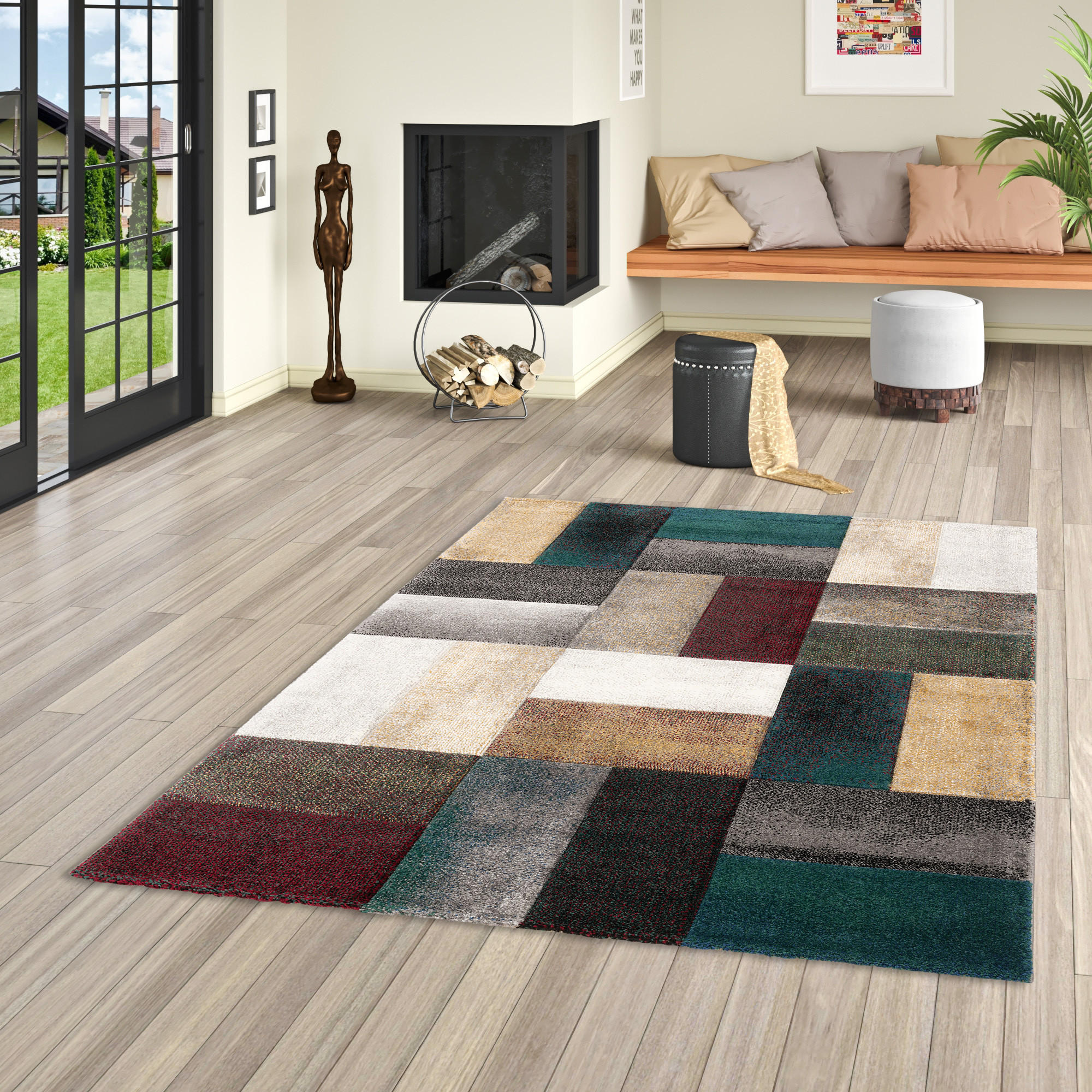 DESIGNER TEPPICH MAUI MODERN TREND - Grün, Textil (140/200cm) - Pergamon