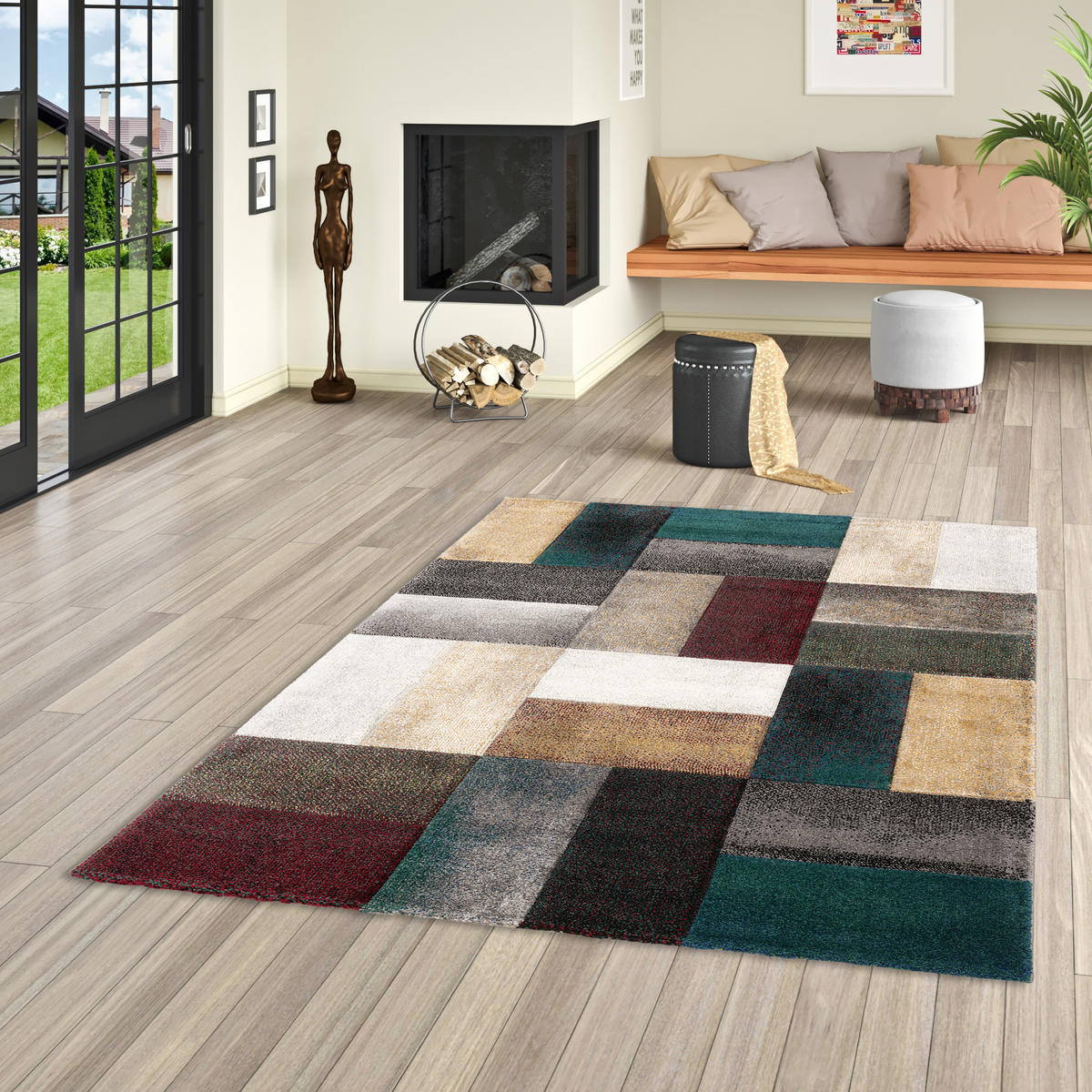 DESIGNER TEPPICH MAUI MODERN TREND - Grün, Textil (80/150cm) - Pergamon