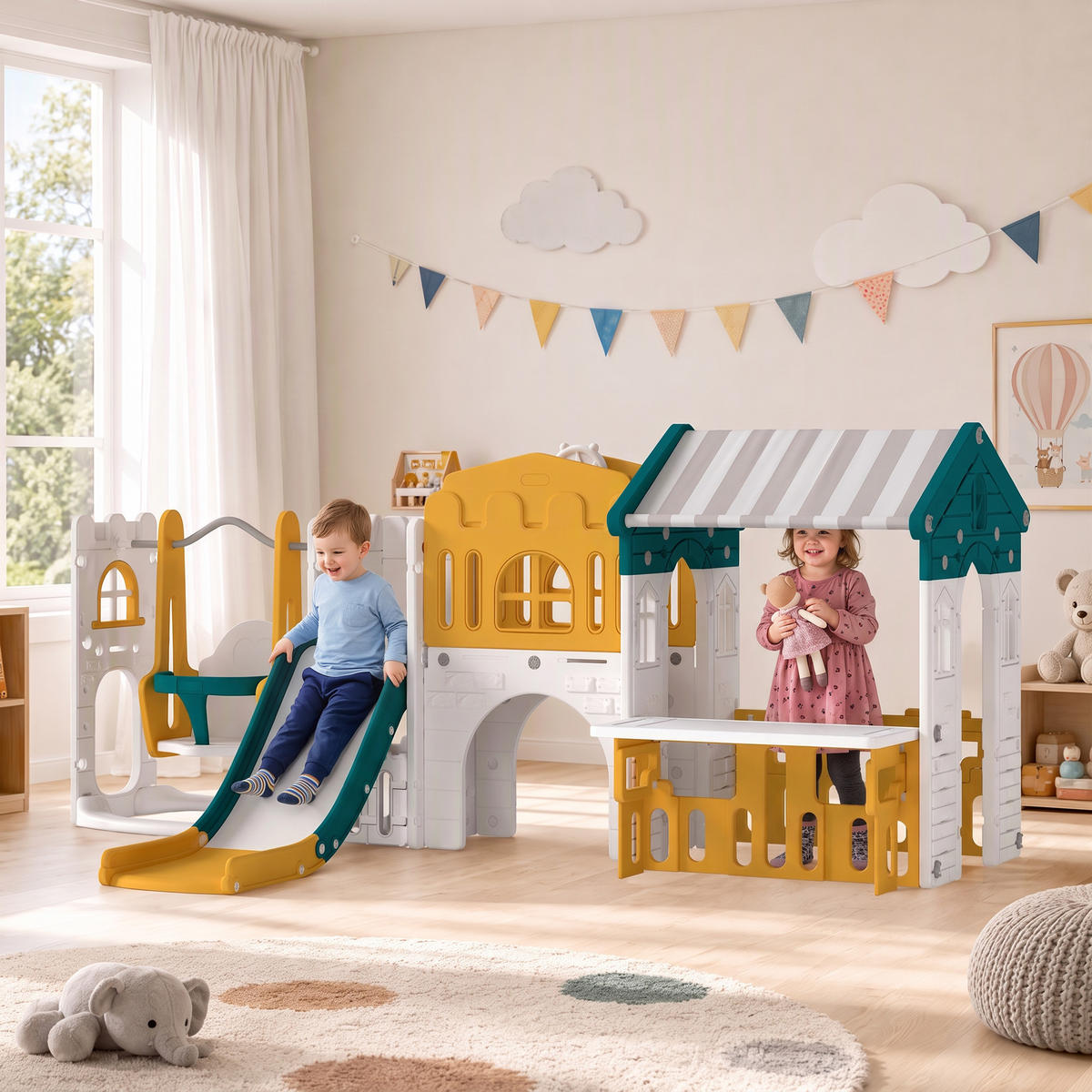 KINDERRUTSCHE HDPE Gelb - Gelb, Kunststoff (176/111/260cm) - AIYAPLAY