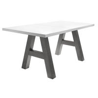 ESSTISCH ausziehbar Elia 3 160 x 90 x 75 Esszimmertisch Graphit/Weiß Matt Lack - Weiß, Holz (160/90/75cm) - 58aufmkessel