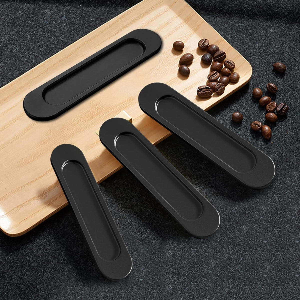 MÖBELGRIFF Schwarz 2er-Set 150 mm Aluminium Klebegriffe - Schwarz, Metall (4/0.57/18cm)