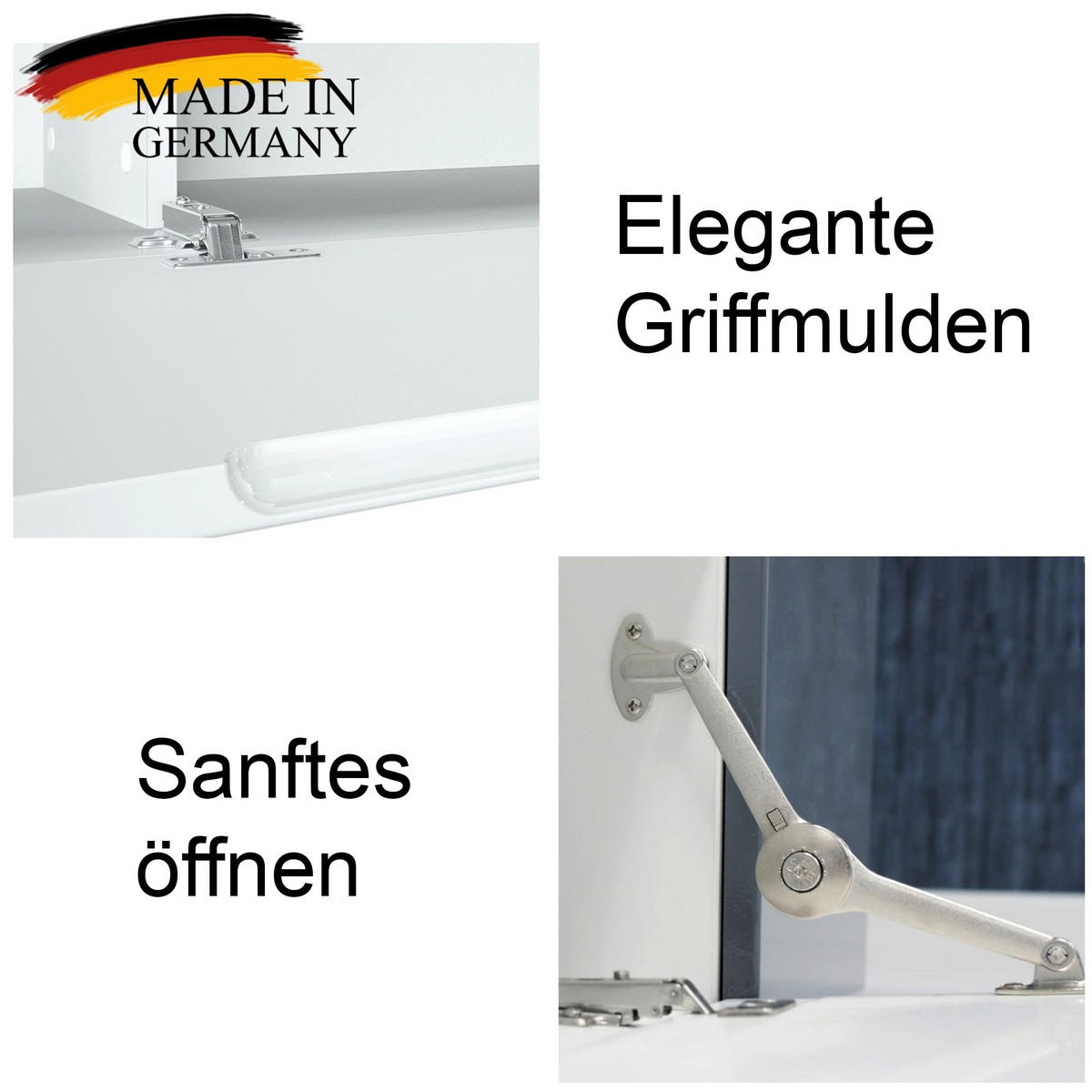 LOWBOARD Lia, hängendes Tv-Board, Moderner Fernsehschrank 330 cm lang Fernsehtisch 2er Set, Weiß matt/Weiß Hochglanz (38,5 x 330 x 30 cm) - Weiß Hochglanz, Holzwerkstoff (330/30/38.5cm) - InnoFurn