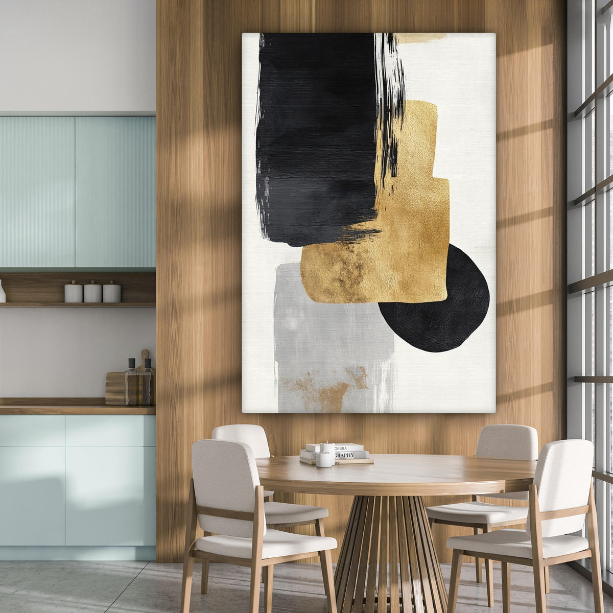 SLIKA NA PLATNU Pravokotniki 90x140 cm - bela, tekstil (90/140cm) - MuchoWow