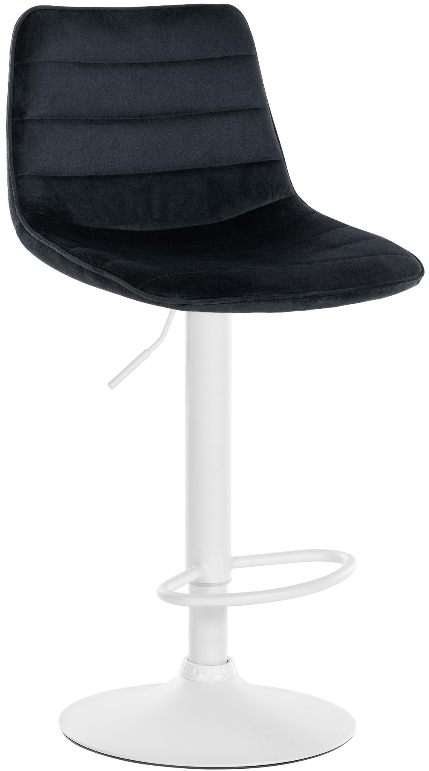BARHOCKER Lexus Samt Weiß schwarz - Schwarz/Weiß, Textil/Metall (45/110/46cm) - TPFLiving