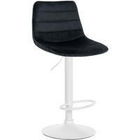 BARHOCKER Lexus Samt Weiß schwarz - Schwarz/Weiß, Textil/Metall (45/110/46cm) - TPFLiving