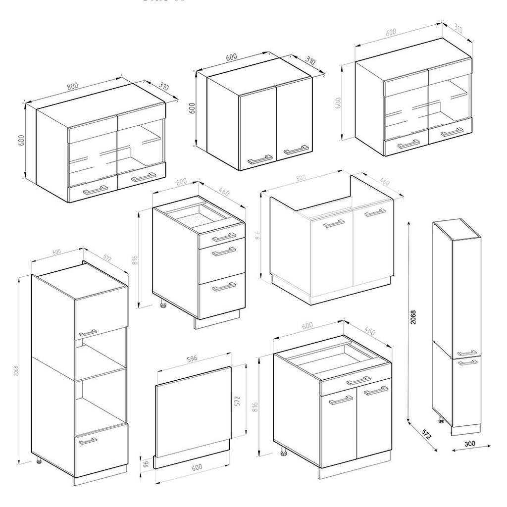 Thumbnail - Vicco Küchenzeile, Grau, Weiß, Holzwerkstoff, Küchenblock,Rechteckig, 350x81.6x60 cm, Küchen, Küchenzeilen & Küchenblöck...