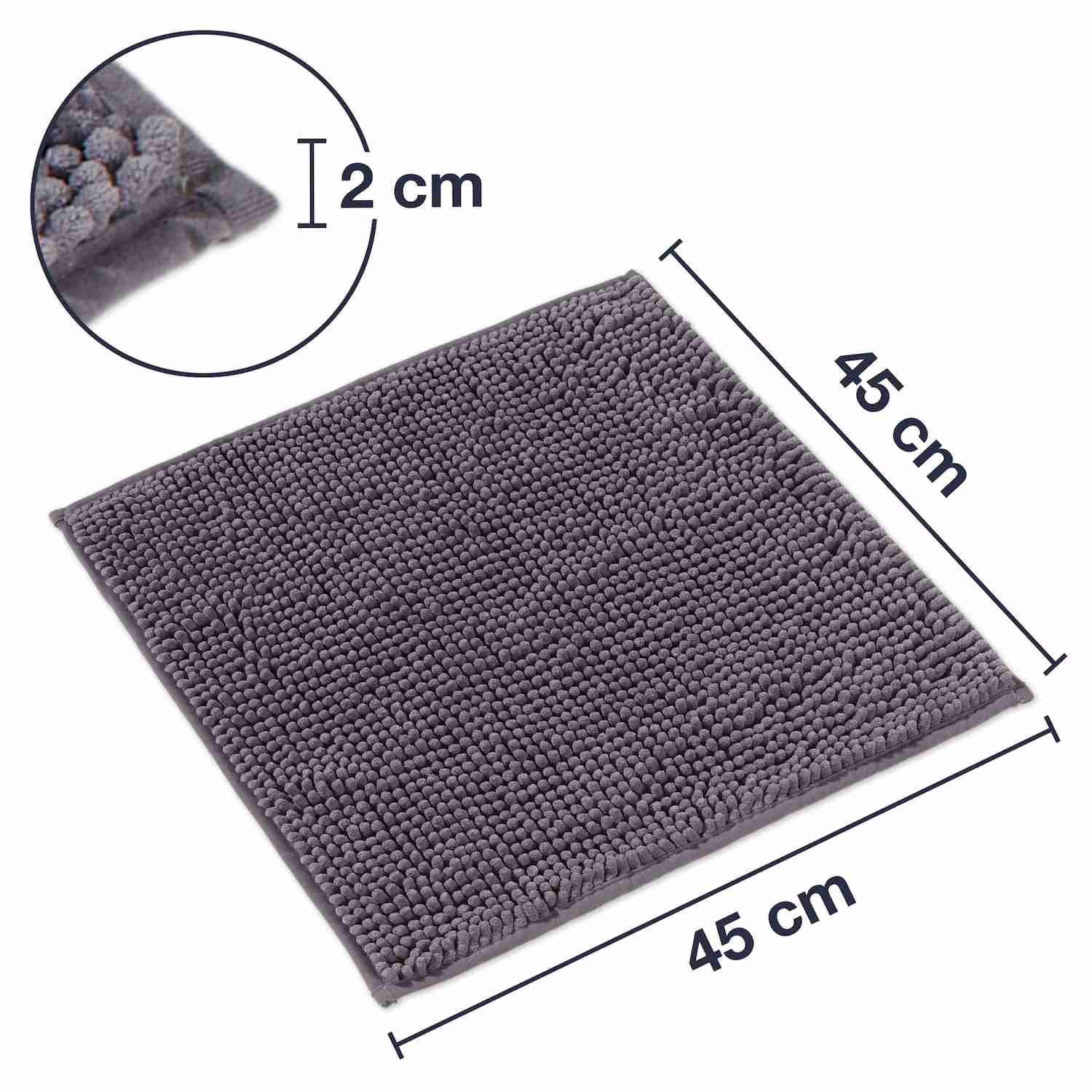 BADEMATTE PARIS - Grau, Textil (45/45cm) - WohnDirect