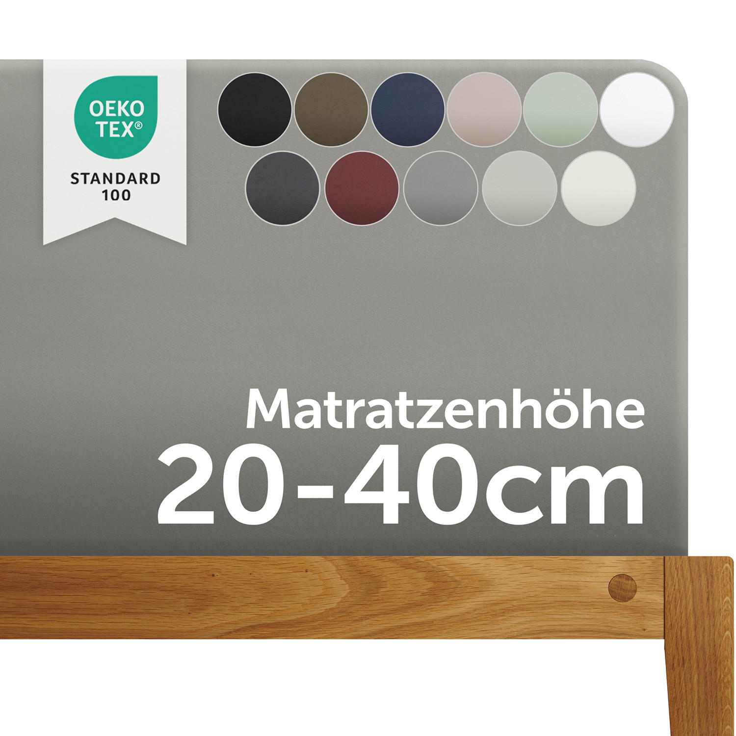 SPANNBETTLAKEN 180/220 cm Grau - Grau, Textil (180/220cm) - Blumtal