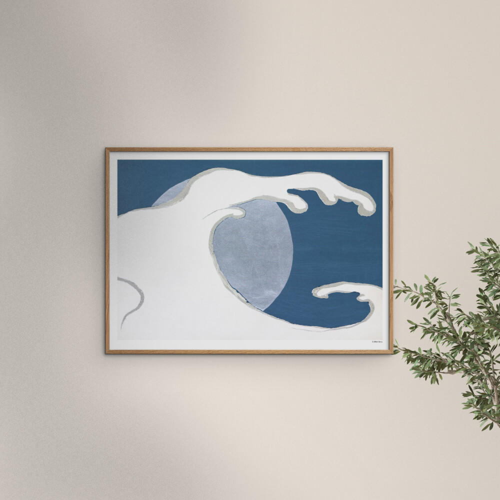 POSTER mit Rahmen Arch Atelier - La Collection Japonaise - 07 - Blau/Eichefarben, Holz/Papier (30/40cm) - Poster&Frame