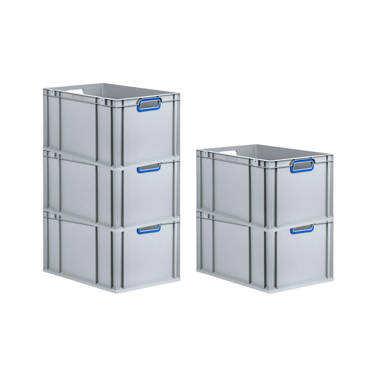 EUROBOX 3x Nextgen Color 32x40x60cm 65 Liter Griffe Blau Offen - Blau, Kunststoff (40/22/60cm) - PROREGAL