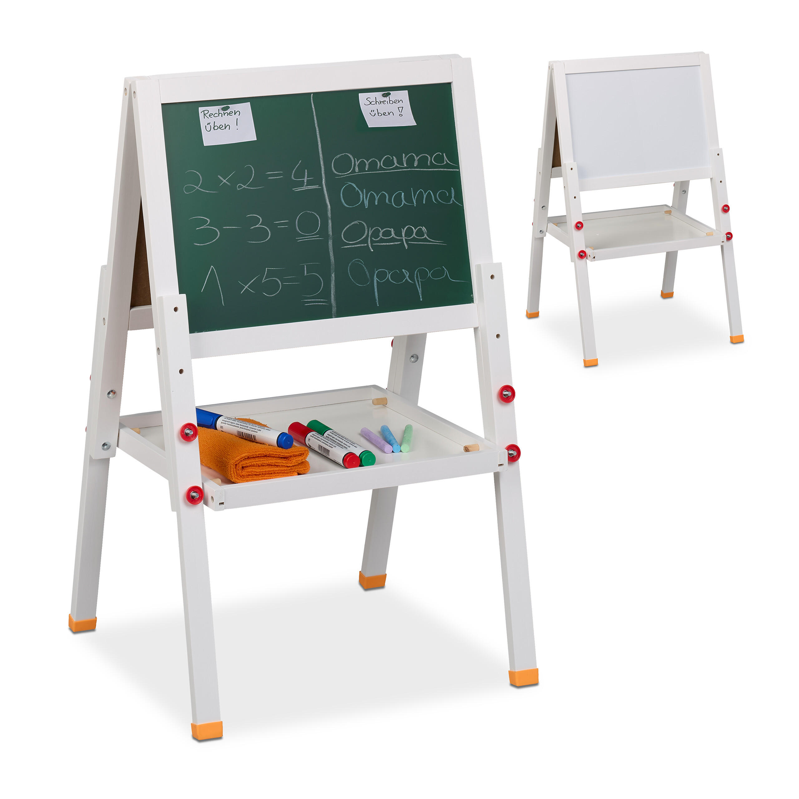 Relaxdays TABULE bílá zelená stojanová magnetická výškově nastavitelná