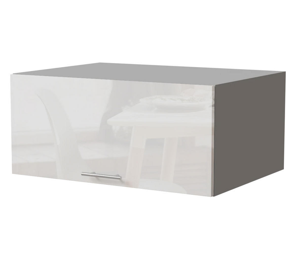 AUFSATZSCHRANK Essen W6B/80 Weiß Hochglanz / Grau Matt 80 / 59 / 36cm - Weiß Hochglanz/Grau, Holz/Holzwerkstoff (80/36/59cm) - Feldmann-Wohnen