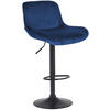 BARHOCKER Samt blau - Blau/Schwarz, Textil/Metall (50/85/50cm) - CLP