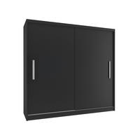 SCHWEBETÜRENSCHRANK Verona SI, Schwarz Matt, 200 cm - Schwarz, Holz (200/216/60cm) - B BELINI GROUP