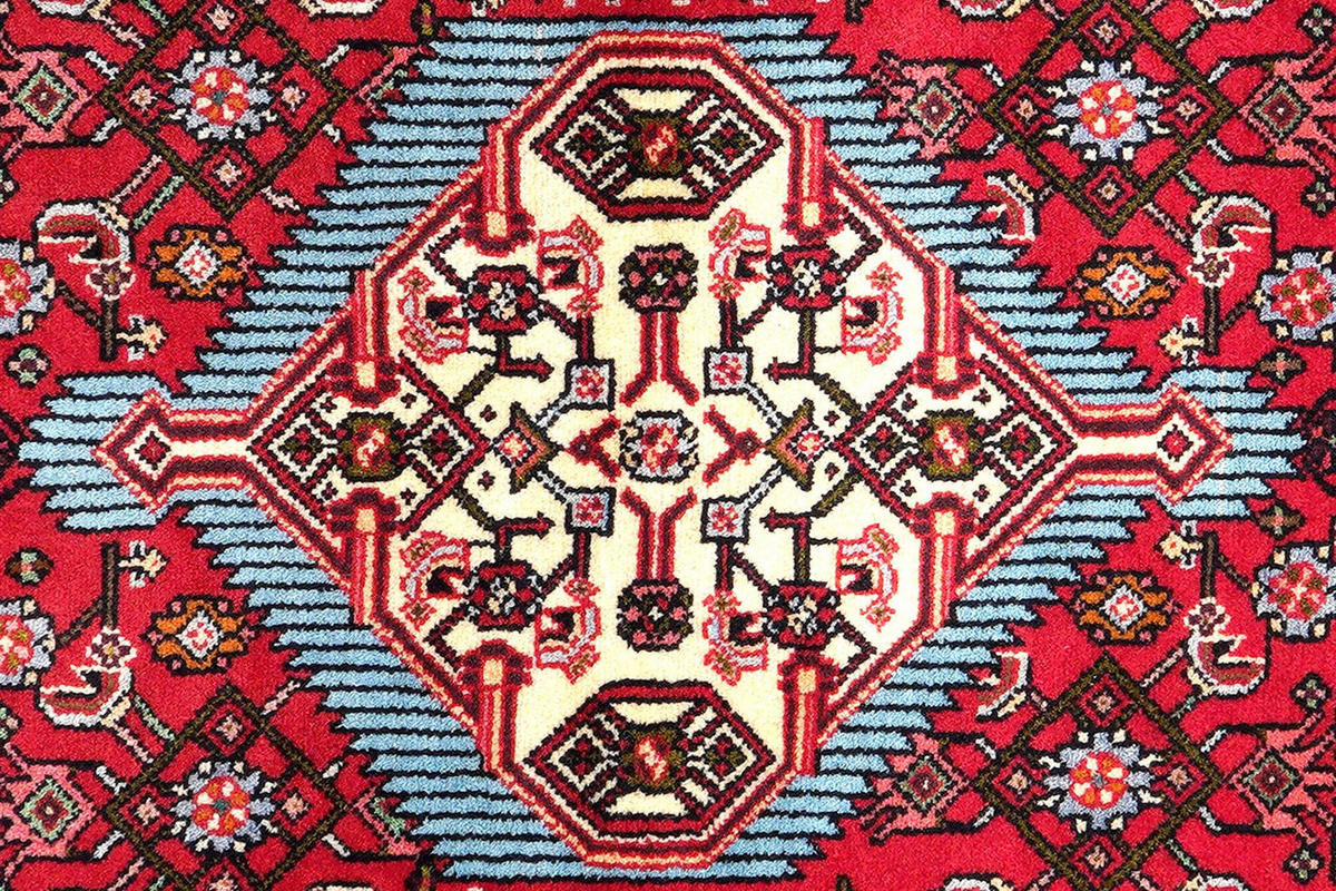LÄUFER Orient handgeknüpft Assadabad Rot 195/83 cm Schurwolle - Rot, Textil (83/195cm) - Looma