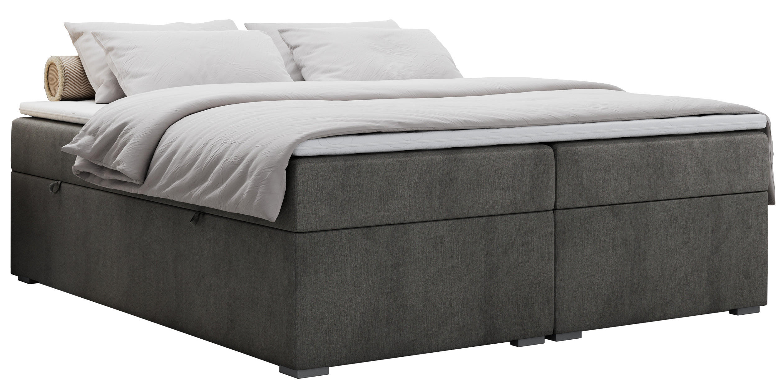 BOXBETT BESS 140/200 Dunkelgrau Velvet - H3 - Dunkelgrau, Holz/Textil (140/200cm) - MKS
