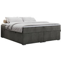 BOXBETT BESS 140/200 Dunkelgrau Velvet - H3 - Dunkelgrau, Holz/Textil (140/200cm) - MKS