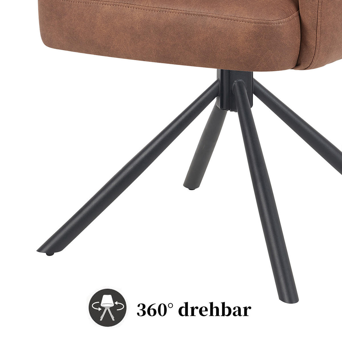ARMLEHNSTUHL Mika-Jana 2er-Set - Schwarz/Braun, Textil/Metall (59/94/66cm) - DUBI Möbel
