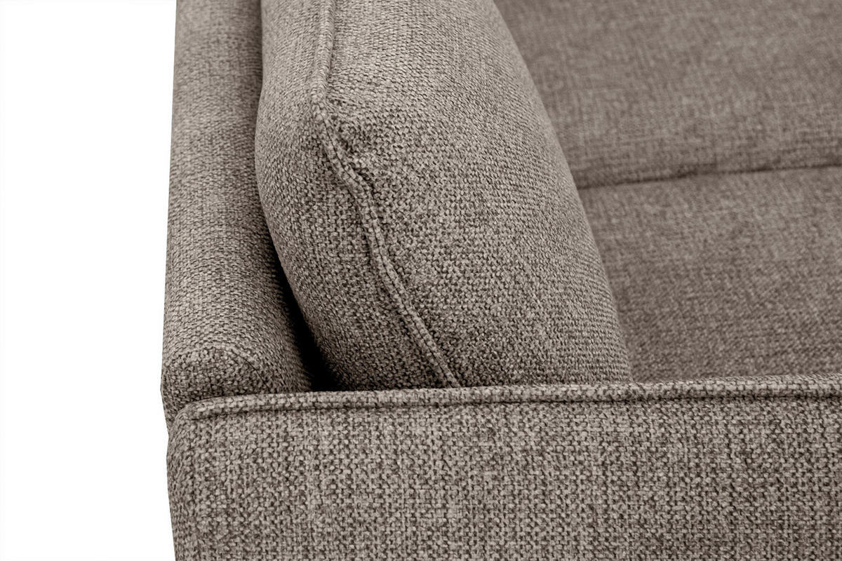 ECKSOFA HOSTEN 4-Sitzer, taupe - Taupe/Schwarz, Holzwerkstoff/Textil (269/158cm) - Courtois Laville