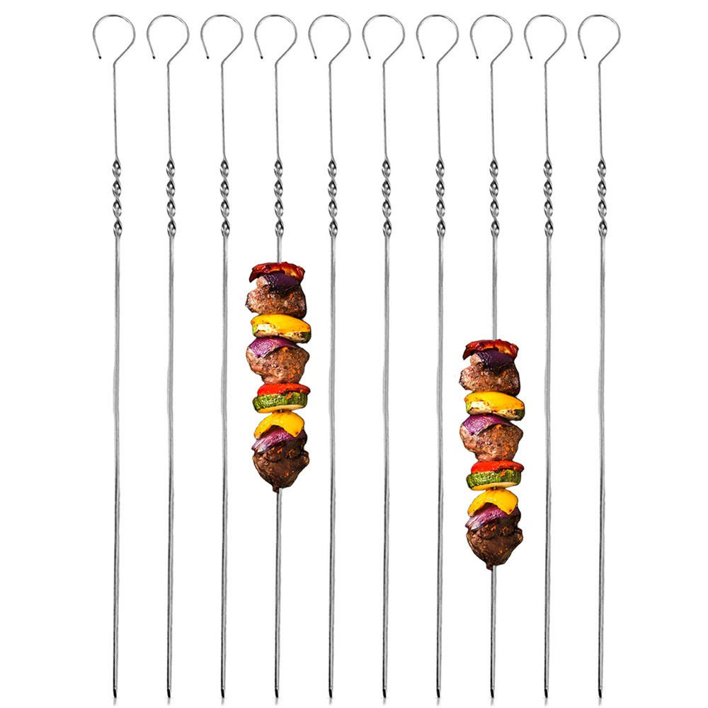 STAHLSPIESSE 38,5 cm 10 Stück. - Silberfarben, Metall (38.5cm) - Orion 