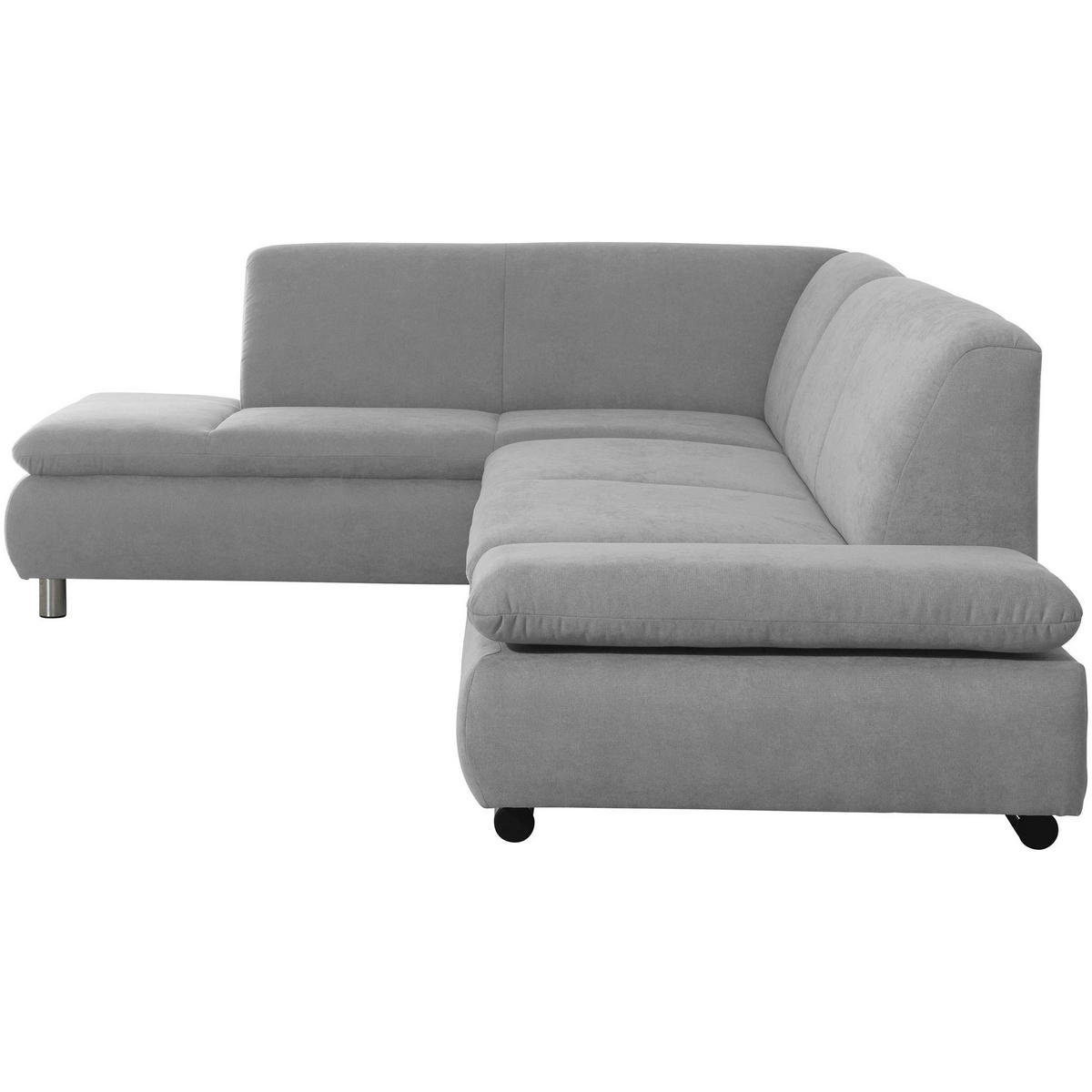 ECKSOFA mit Ottomane links Kaye Flachgewebe hellgrau - Hellgrau, Kunststoff (190/270cm) - 58aufmkessel