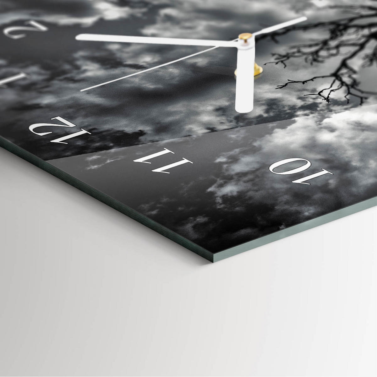 WANDUHR 30x60 cm - Wand - Grau, Glas (30/60/0.4cm) - TULUP