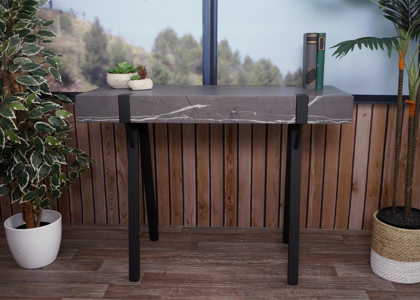 KONSOLENTISCH eckig Grau - Grau, Holz (40/100/75cm) - MCW