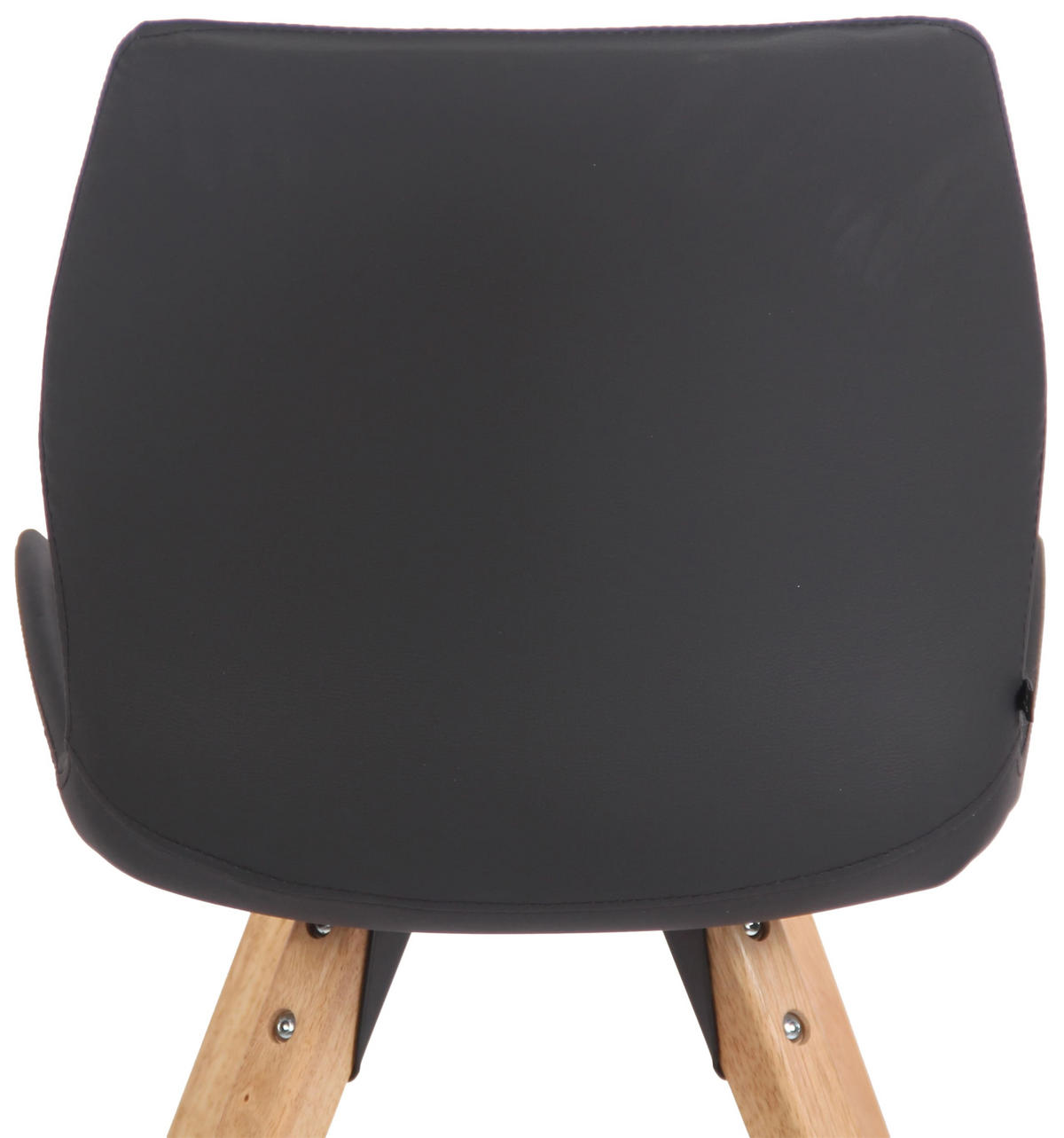 STUHL Lederlook schwarz - Eukalyptusholzfarben/Schwarz, Holz/Textil (49/87.5/58cm) - CLP